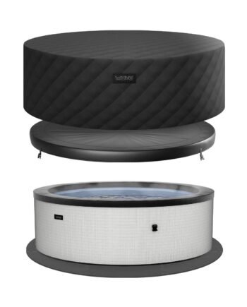 Wave Tahoe 4 Person Eco-Foam Round Hot Tub EnergySave Bundle with 70 Aquajet Massage System | Graphite Gray