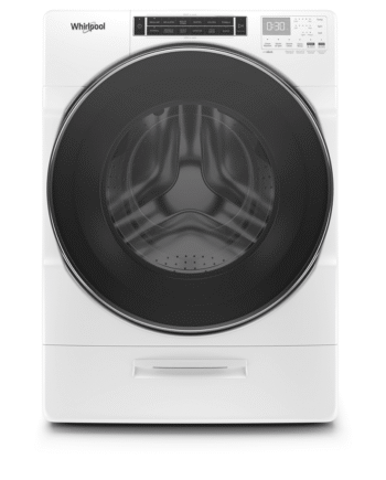 Whirlpool 5.0 cu ft High-Efficiency White Front Load Washing Machine with Load & Go(TM) XL Dispenser