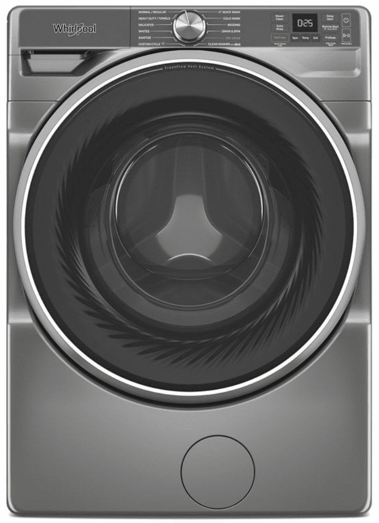 Whirlpool WFW6720RR, 27-Inch, 5.0 cu. ft. Smart Front Load Washer, FreshFlow Vent System, Silver