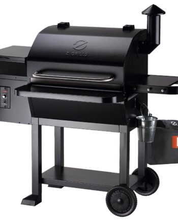 Z GRILLS Powerhouse 1056 sq.in Black Pellet Grill & Smoker 10002B with PID Controller, Foldable Front Shelf and Rain Cover