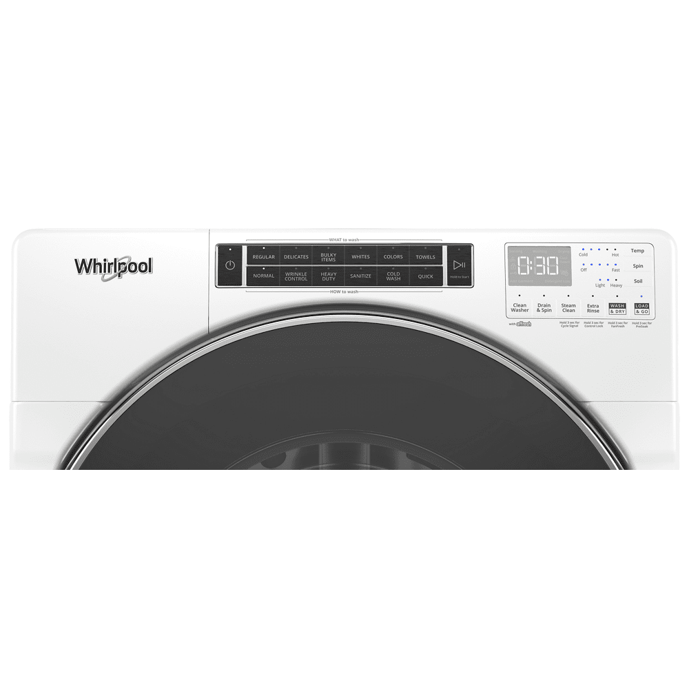 Whirlpool 5.0 cu ft High-Efficiency White Front Load Washing Machine with Load & Go(TM) XL Dispenser