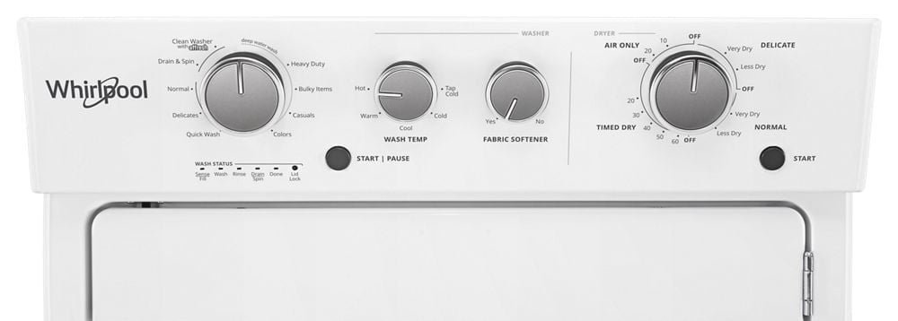 Whirlpool 3.5 Cu. Ft. Stacked Electric Laundry Center with 9 Wash Cycles and AutoDry System, White