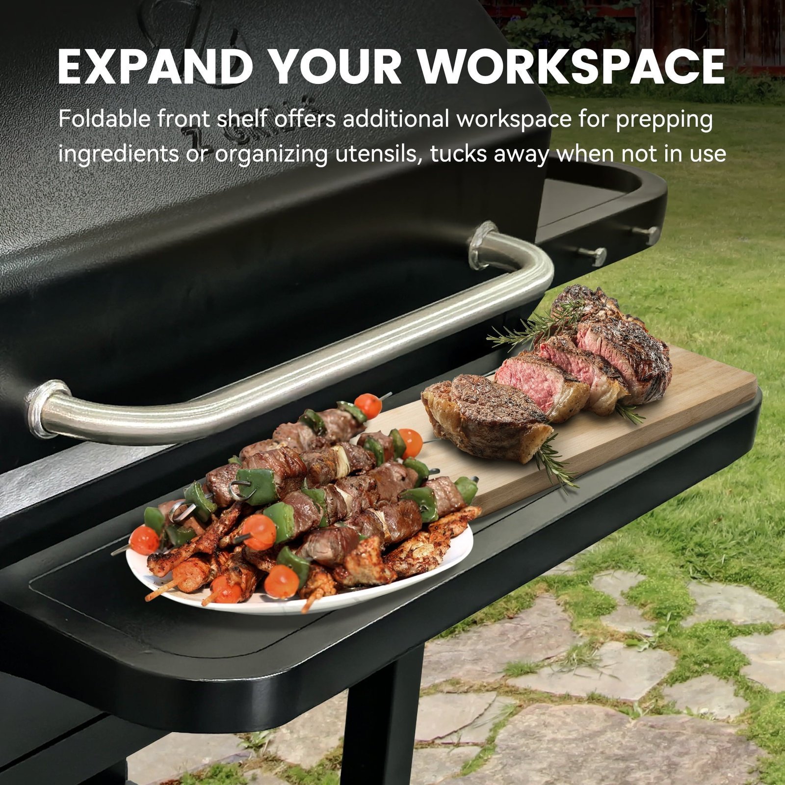 Z GRILLS Powerhouse 1056 sq.in Black Pellet Grill & Smoker 10002B with PID Controller, Foldable Front Shelf and Rain Cover