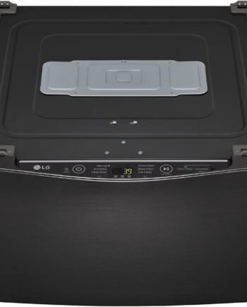LG – SideKick 1.0 Cu. Ft. High-Efficiency Smart Top Load Pedestal Washer with 3-Motion Technology – Black steel