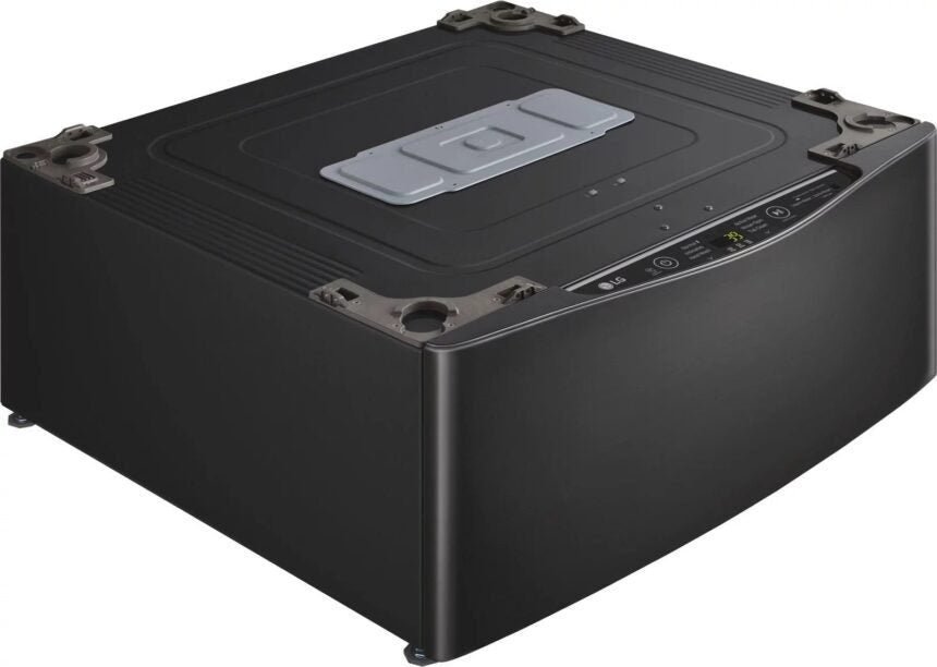 LG – SideKick 1.0 Cu. Ft. High-Efficiency Smart Top Load Pedestal Washer with 3-Motion Technology – Black steel