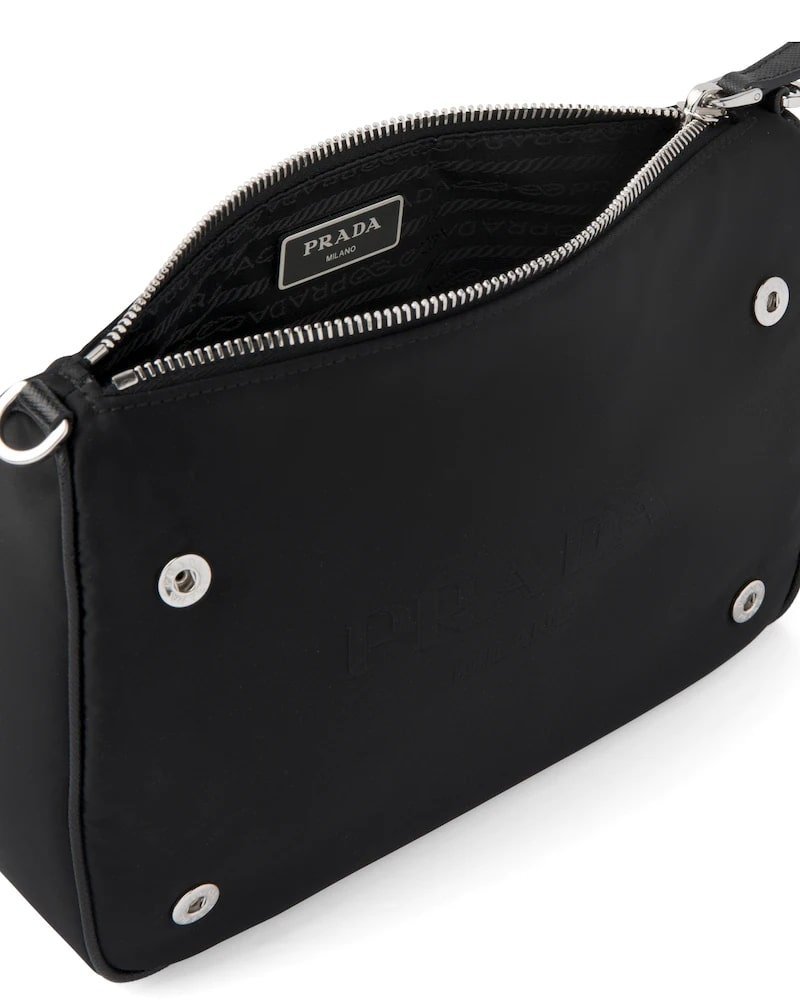 Re-nylon and Saffiano Leather Shoulder Bag