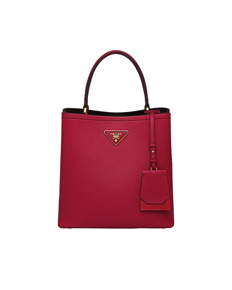 Medium Saffiano Leather Prada Panier Bag