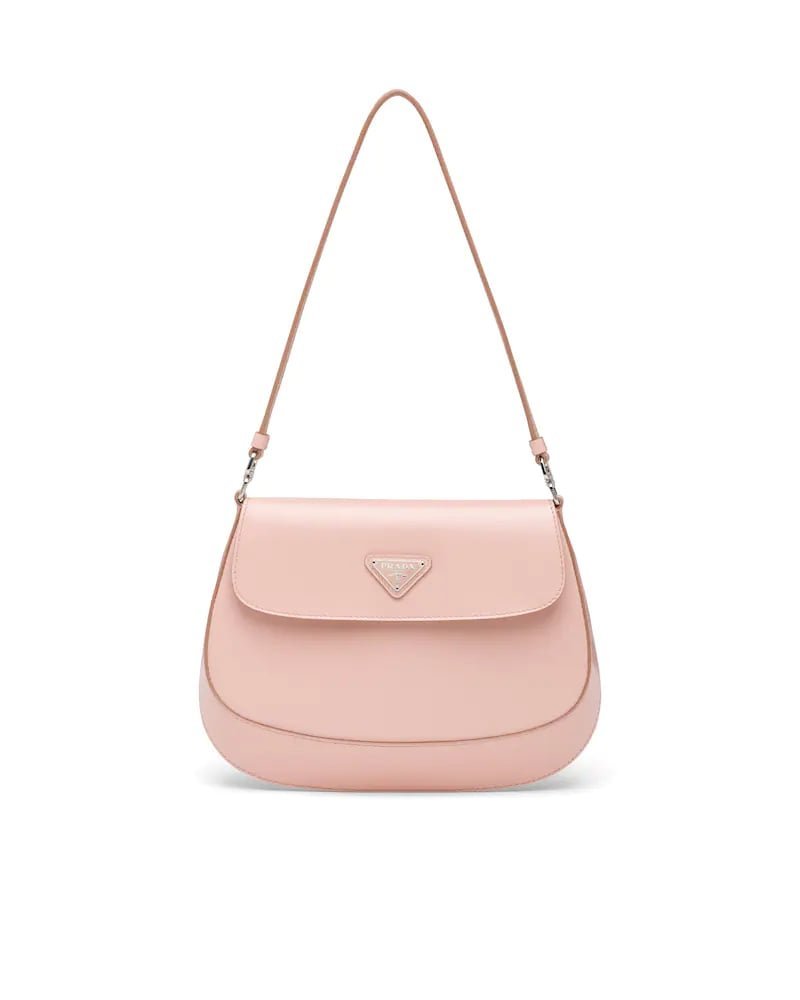 Prada Cleo Brushed Leather Shoulder Bag With Flap
