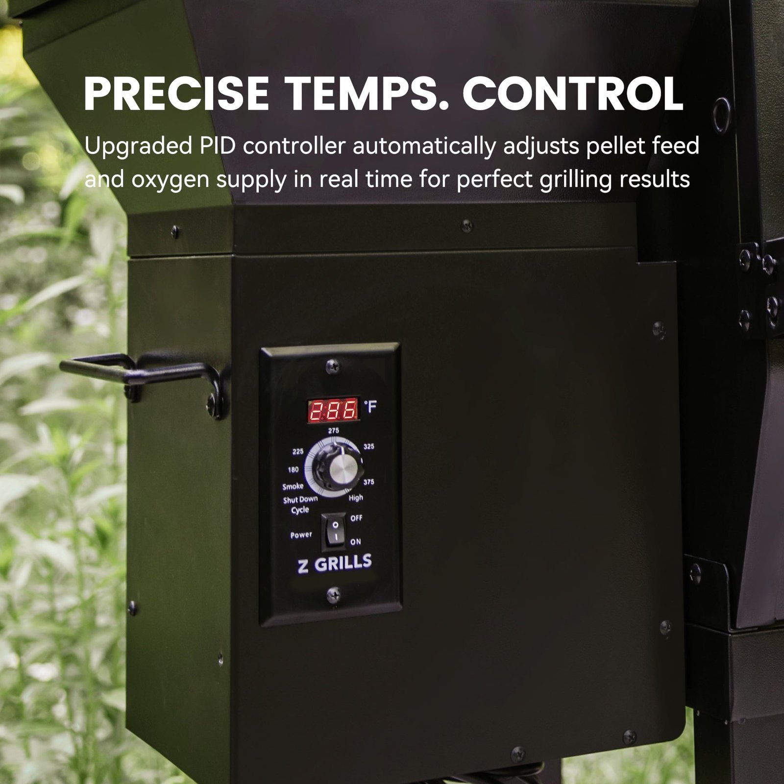 Z GRILLS Powerhouse 1056 sq.in Black Pellet Grill & Smoker 10002B with PID Controller, Foldable Front Shelf and Rain Cover