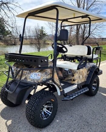 Brand New 48v Electric Golf Cart Lifted & Loaded eMACHINE – TREE CAMO