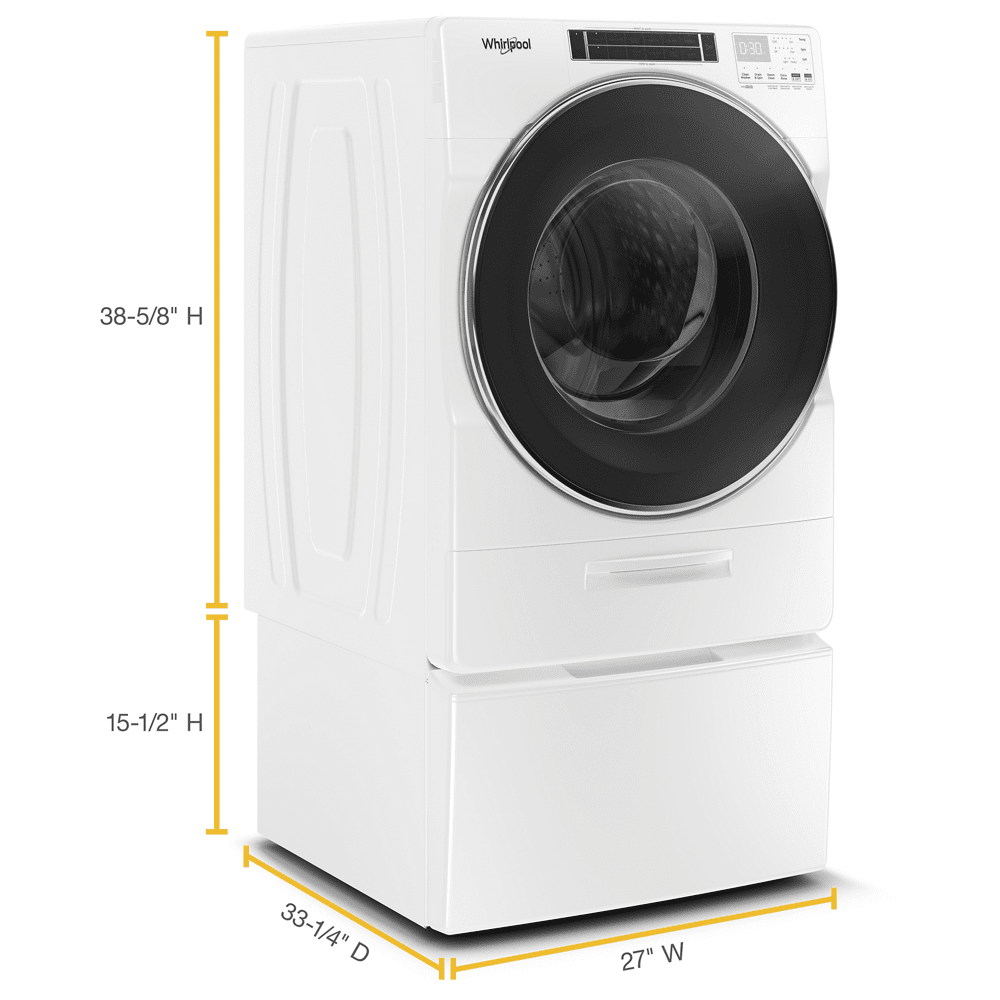 Whirlpool 5.0 cu ft High-Efficiency White Front Load Washing Machine with Load & Go(TM) XL Dispenser