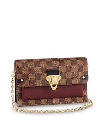 Louis Vuitton VAVIN CHAIN WALLET Bordeaux Red / Black