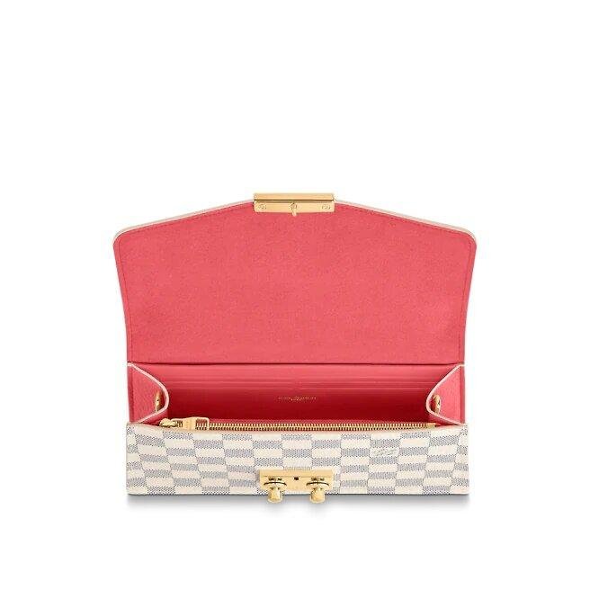 Louis Vuitton CROISETTE CHAIN WALLET Rose Papaye Pink