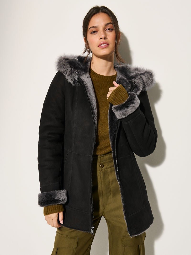 Claire Hooded Toscana Sheepskin Coat