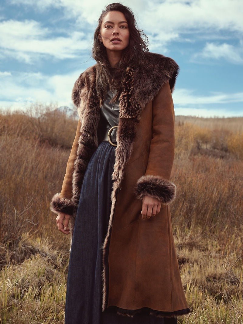 Dakota Hooded Toscana Sheepskin Coat