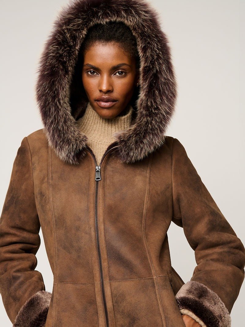 Claire Hooded Toscana Sheepskin Coat