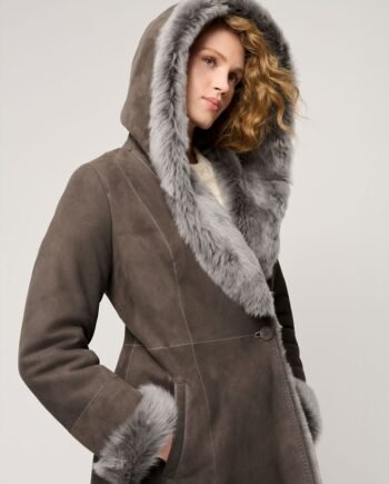 Gabriella Hooded Sheepskin Coat