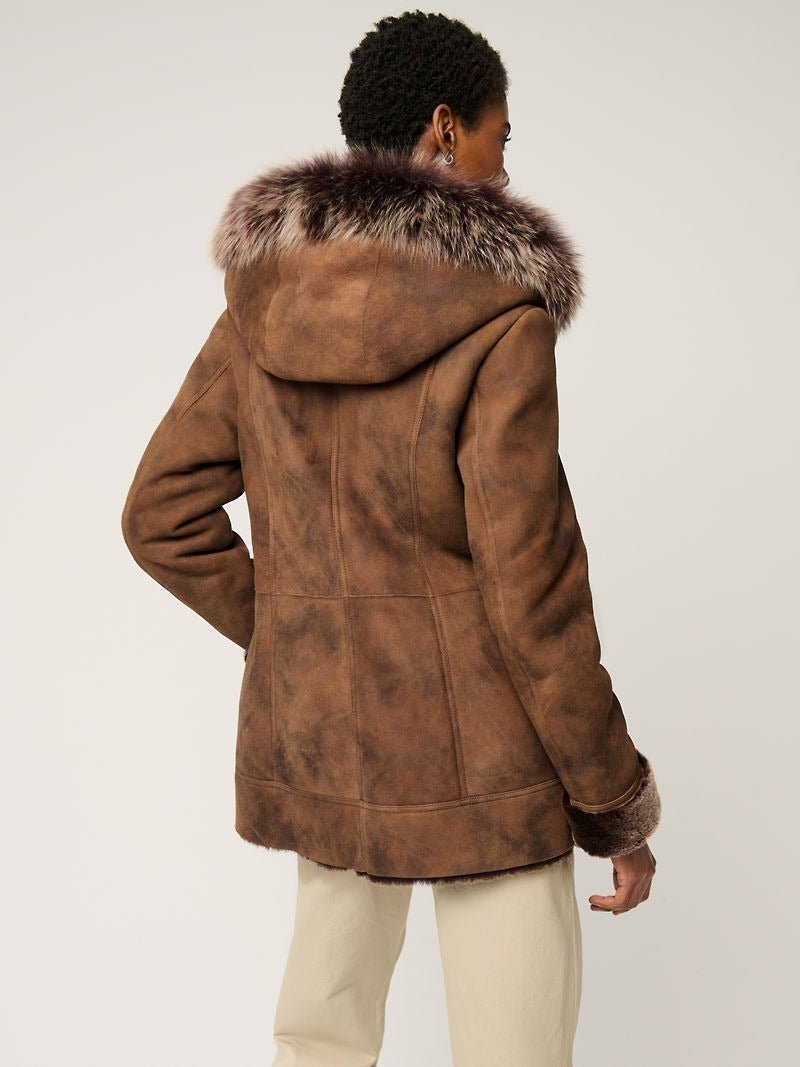 Claire Hooded Toscana Sheepskin Coat