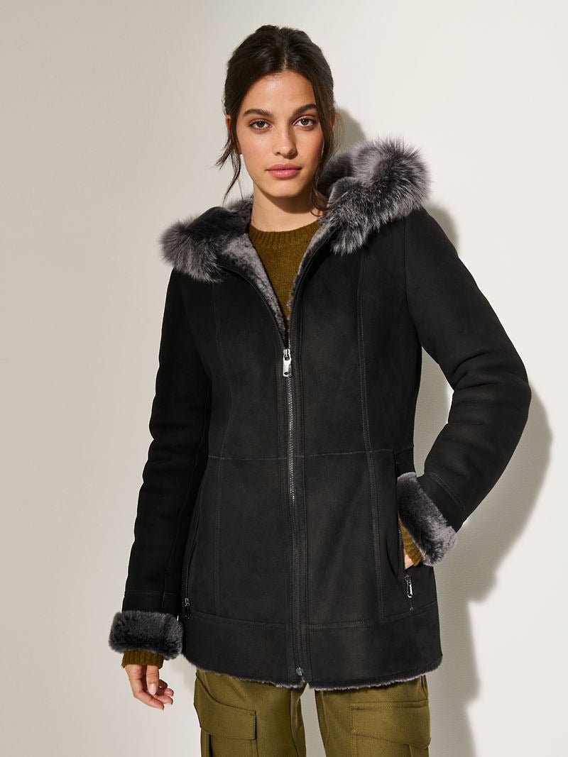 Claire Hooded Toscana Sheepskin Coat