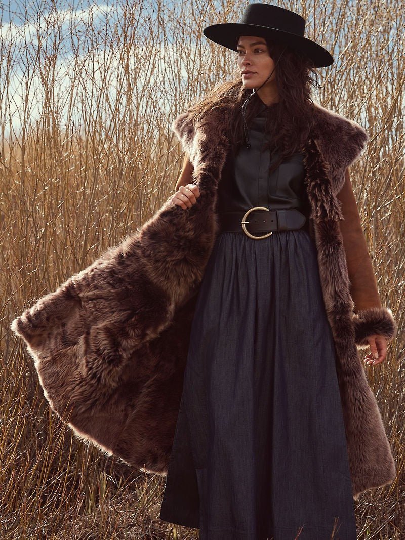 Dakota Hooded Toscana Sheepskin Coat