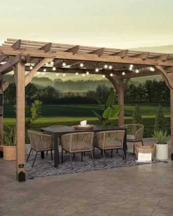 14×10 Fairhaven Pergola Rustic Finish