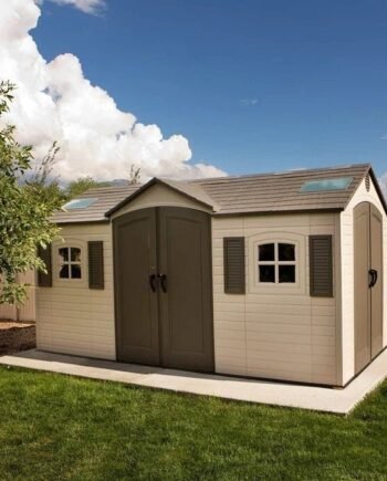 Lifetime 60079 Outdoor Storage Dual Entry Shed, 15 x 8 ft, Desert Sand (B00CTVQ6UG)