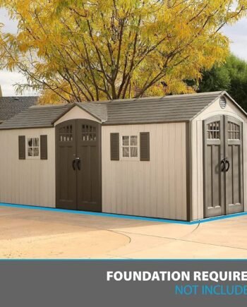 Lifetime 60127 20 x 8 Ft. Outdoor Storage Shed, Desert Sand
