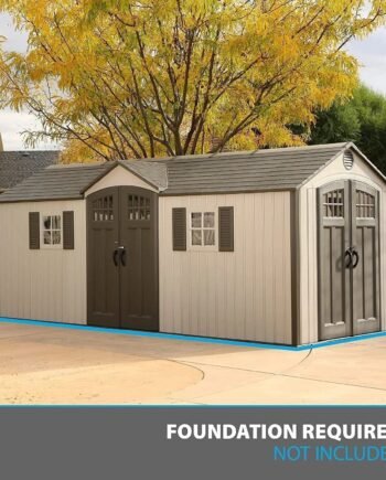 Lifetime 60127 20 x 8 Ft. Outdoor Storage Shed, Desert Sand