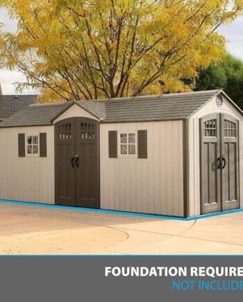 Lifetime 60127 20 x 8 Ft. Outdoor Storage Shed, Desert Sand