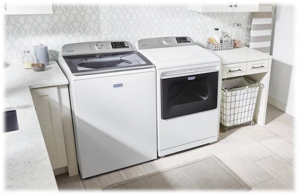 Maytag – 5.3 Cu. Ft. High Efficiency Smart Top Load Washer with Extra Power Button – White