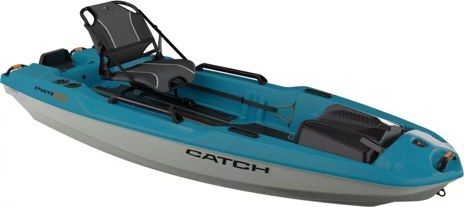 Pelican Catch Pwr 100 Single-Person Fishing Boat – Turquoise Blue