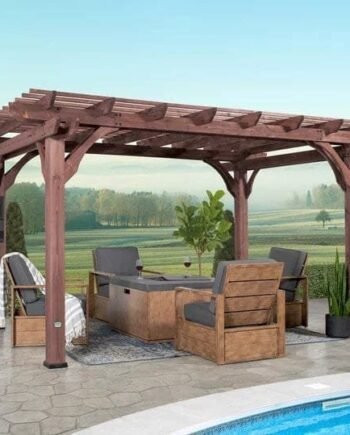 Somerville 14×10 pergola – walnut stain