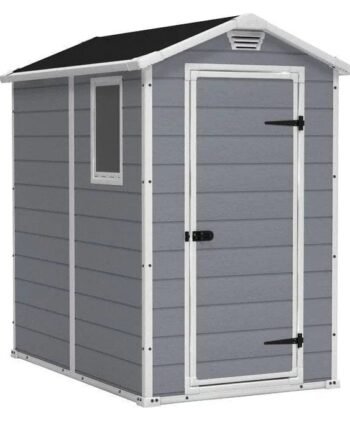 Storage Shed: Manor 4X6 S Outdoor Storage Shed, Brown
