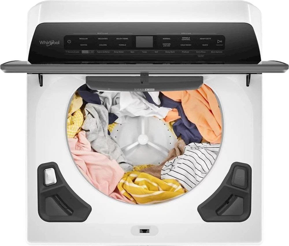 Whirlpool – 4.8 Cu. Ft. High Efficiency Smart Top Load Washer with Load & Go Dispenser – White