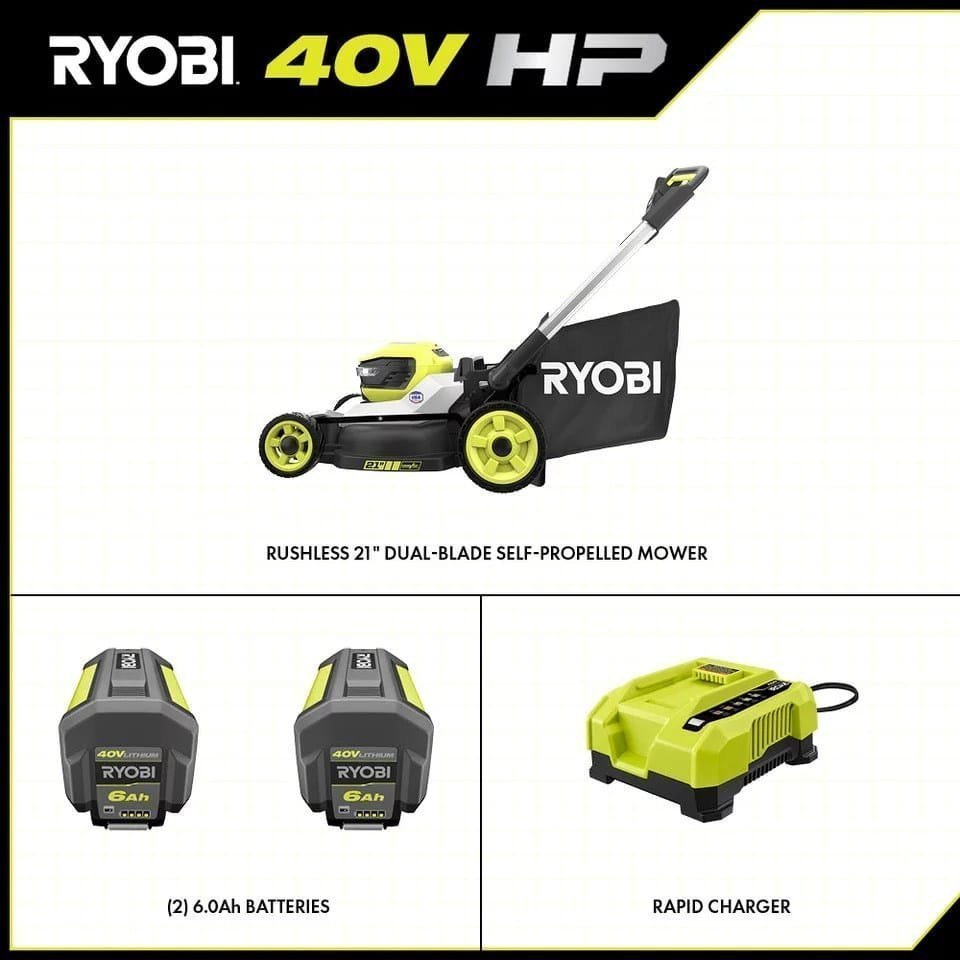 40V HP Brushless 21 in. Cordless Battery Walk Behind Dual-Blade Self-Propelled Mower