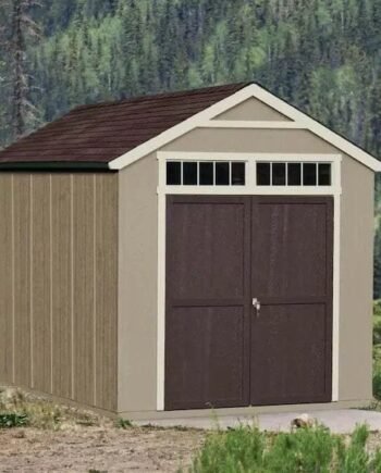 8 ft. x 12 ft. Outdoor Wood Storage Shed with transom windows and wrap around loft