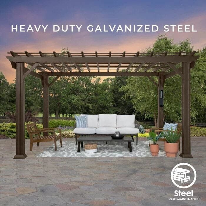 Backyard Discovery 12 ft. x 10 ft. Steel Traditional Pergola