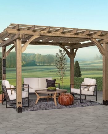 12×10 Fairhaven Pergola, Rustic Finish