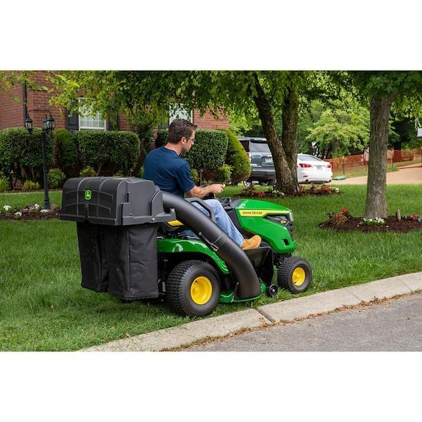 John Deere 42-inch Twin Bagger for 100 Series Tractors - Fast, Easy Attachment