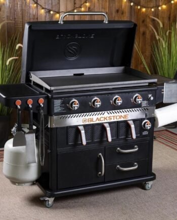 Blackstone 1923 36 inch 4 Burner Griddle with Air Fryer – Black