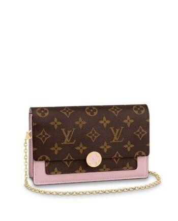 Louis Vuitton FLORE CHAIN WALLET Rose Ballerine Pink